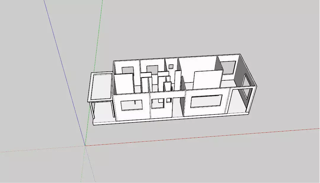 House with roof and windows Low-poly 3D model_0