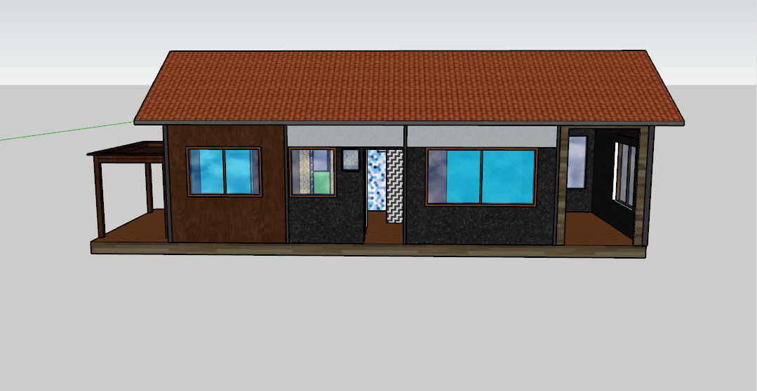 House with roof and windows Low-poly 3D model_5