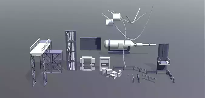 SciFi Modular Interior Props 