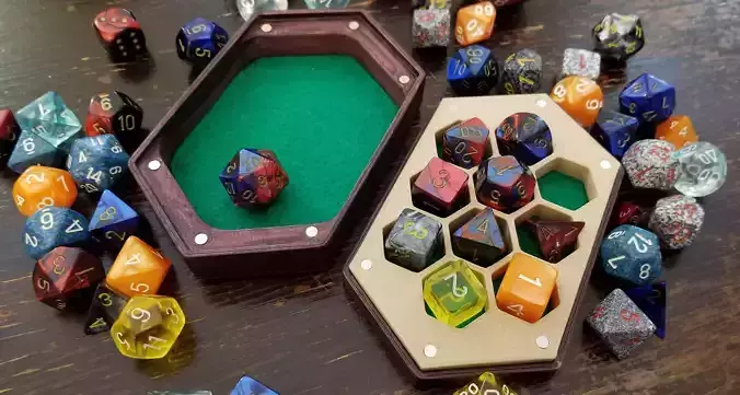 Dice Box and Tray with Swappable Inserts 3D print model