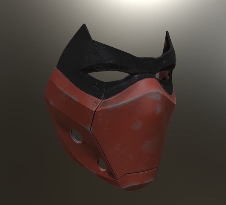Red Hood Mask version 2 3D print model_1