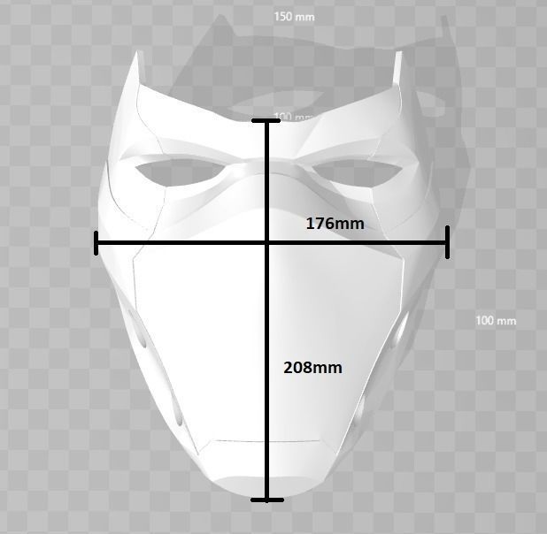 Red Hood Mask version 2 3D print model_2