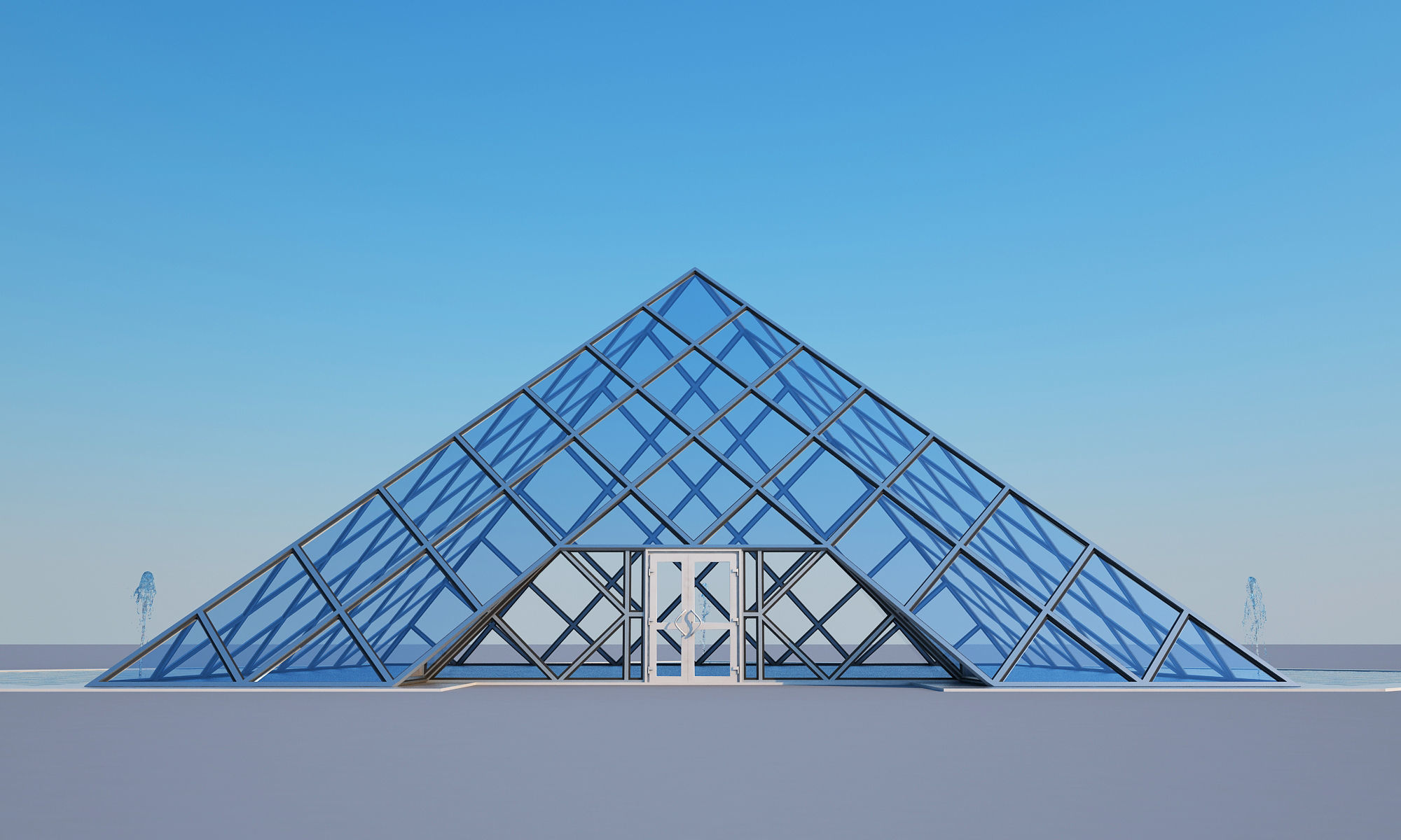 Glass Pyramid 3D model_10