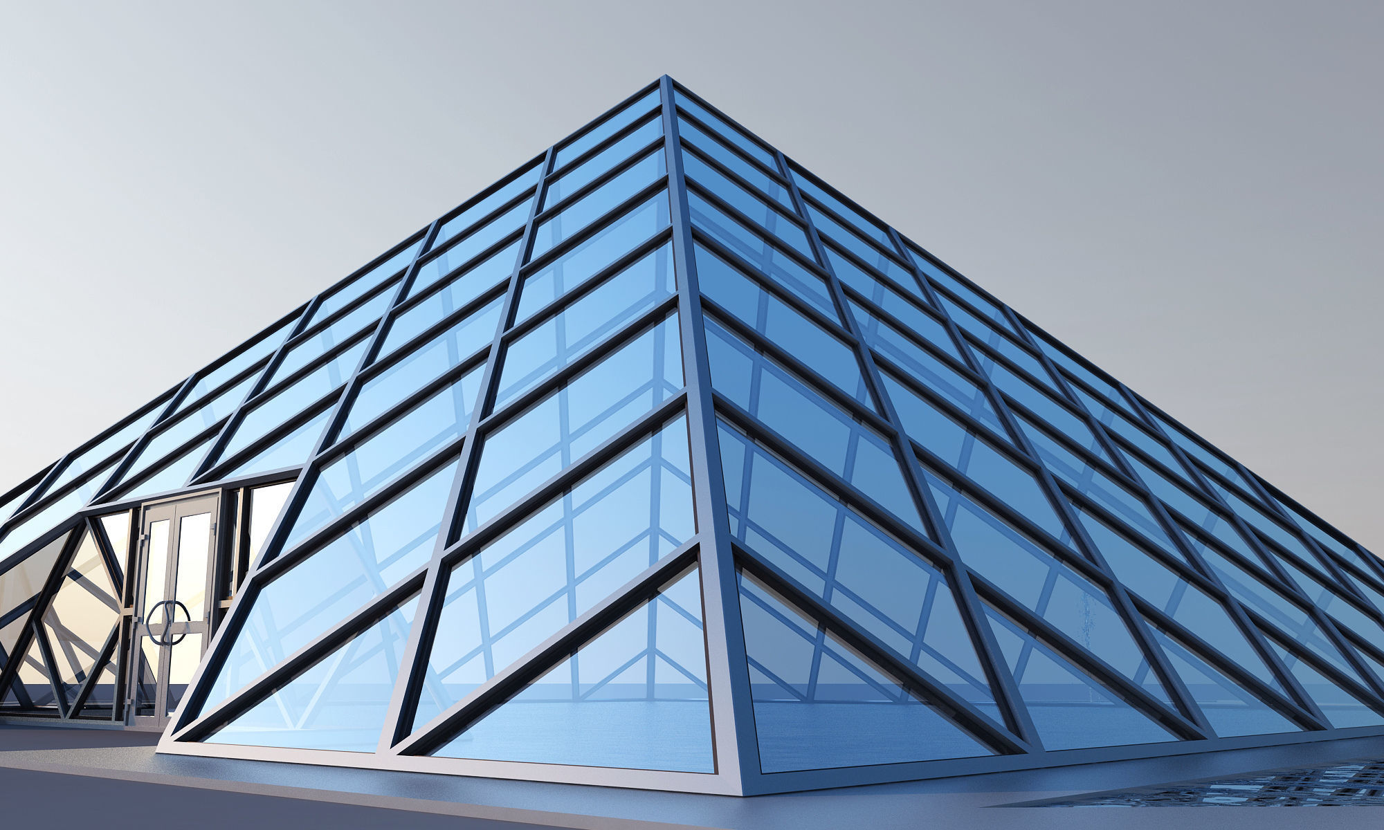 Glass Pyramid 3D model_5