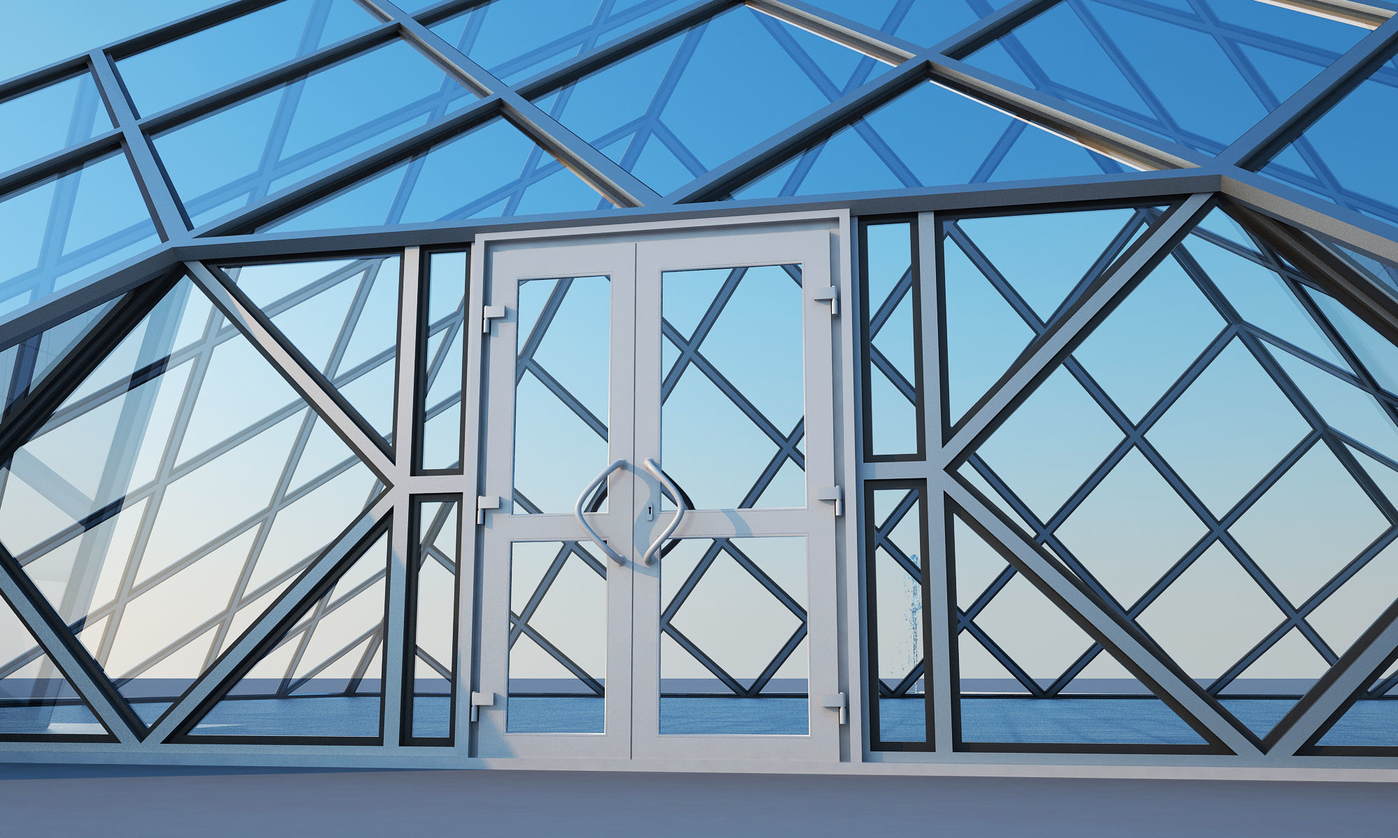 Glass Pyramid 3D model_9