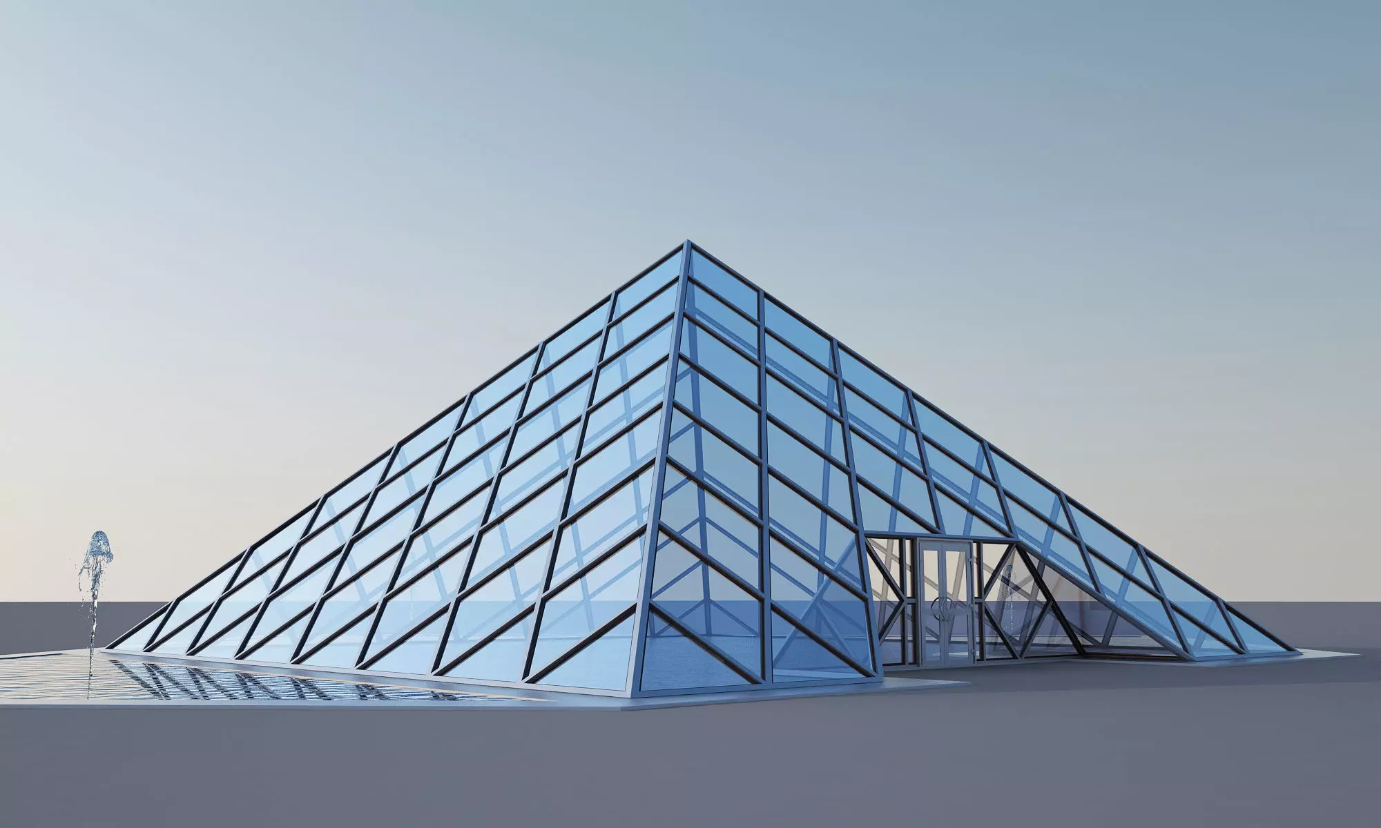 Glass Pyramid 3D model_0