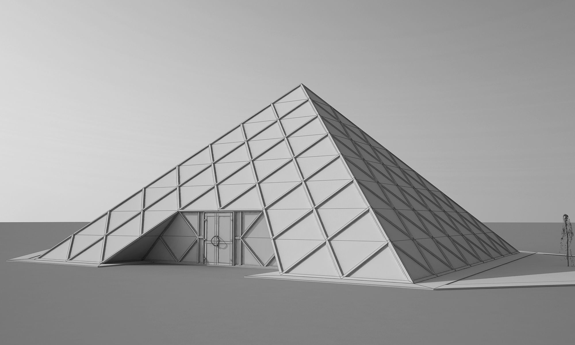 Glass Pyramid 3D model_4
