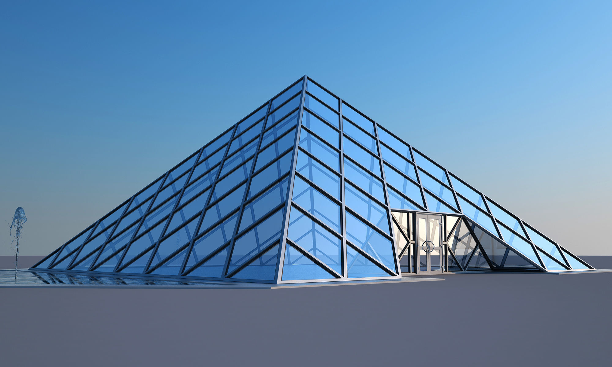 Glass Pyramid 3D model_7
