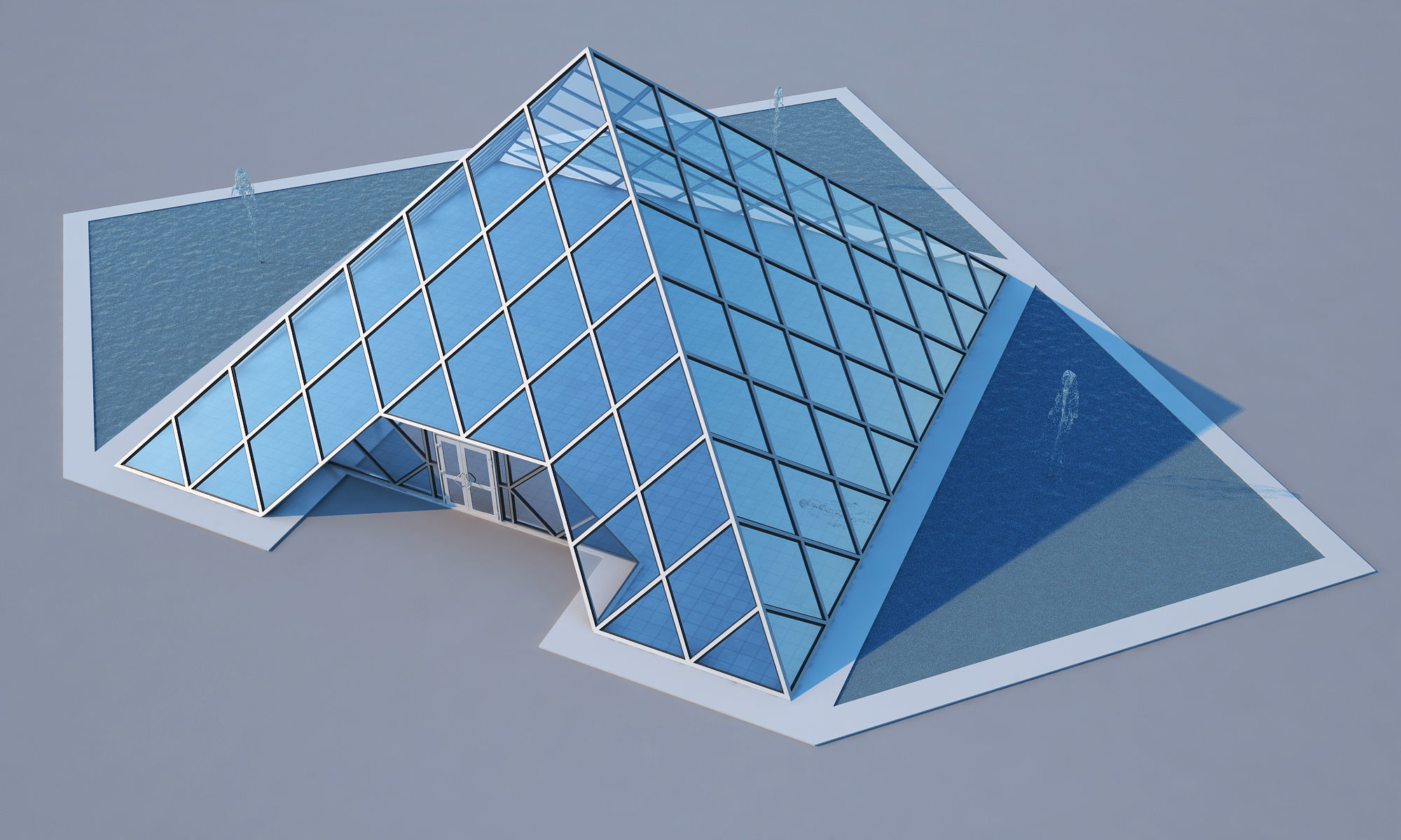 Glass Pyramid 3D model_2