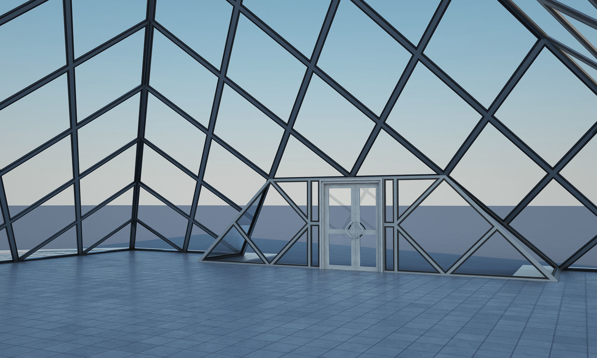 Glass Pyramid 3D model_8