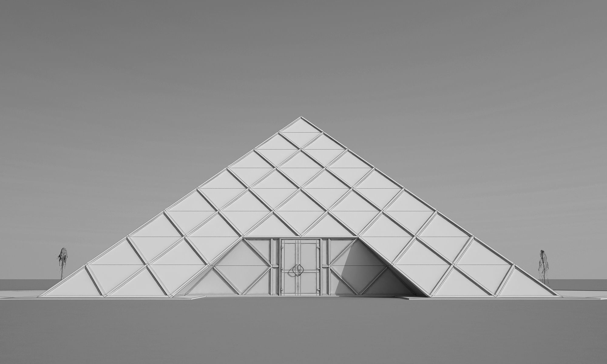 Glass Pyramid 3D model_11
