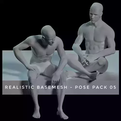 Realistic Human Basemesh - Male - Pose Pack 05