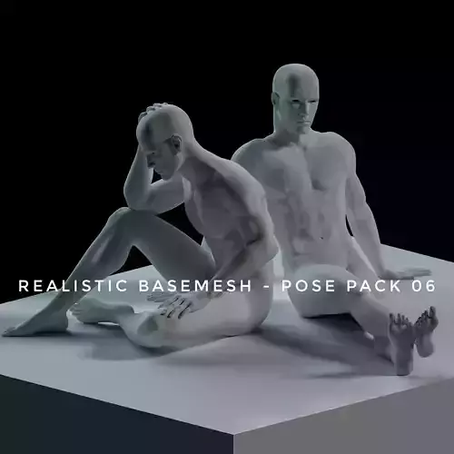 Realistic Human Basemesh - Male - Pose  Pack 06