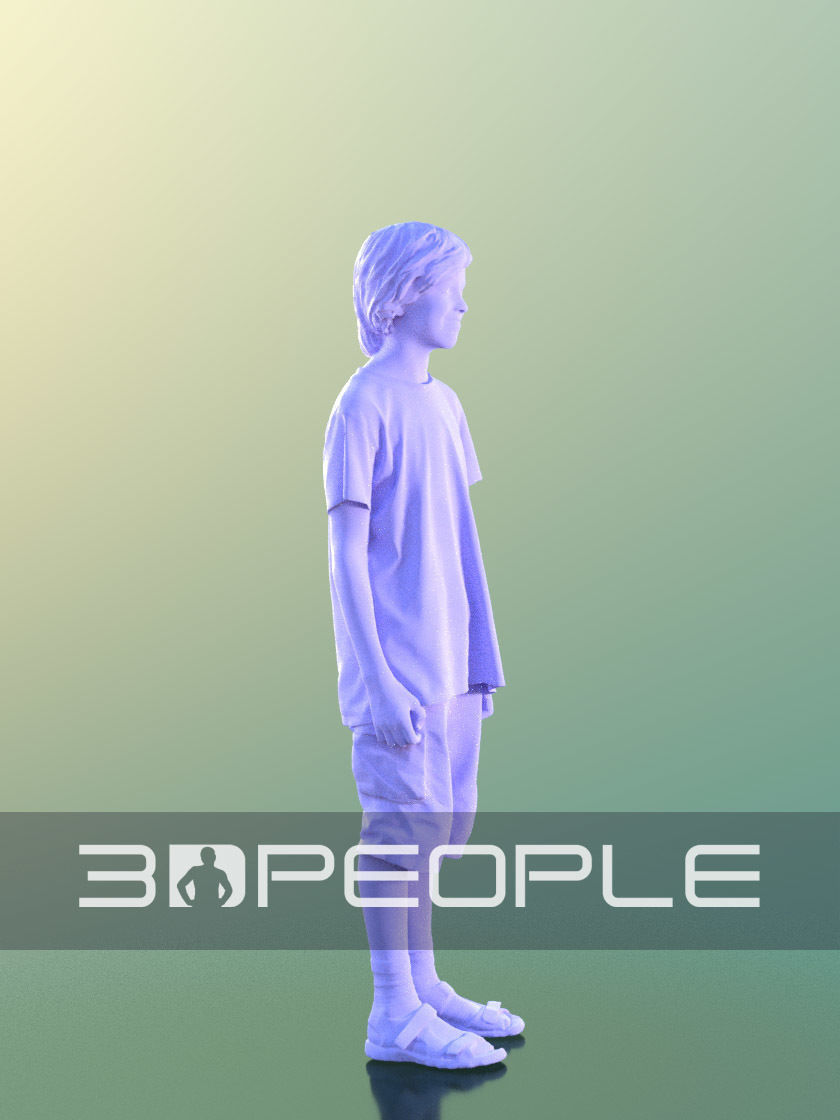 Tim 10199 - Smiling Teenie Low-poly 3D model_6