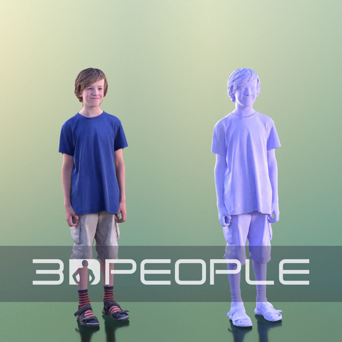 Tim 10199 - Smiling Teenie Low-poly 3D model_2