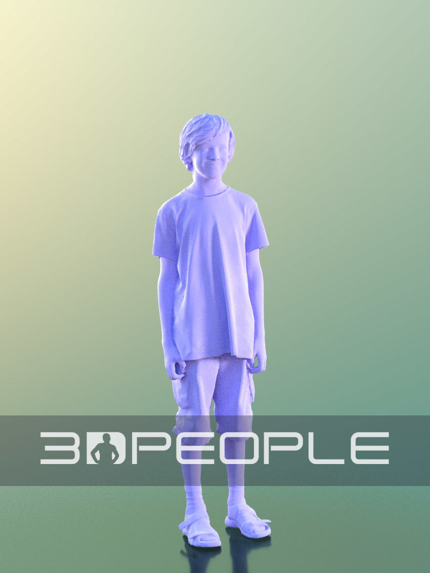 Tim 10199 - Smiling Teenie Low-poly 3D model_5