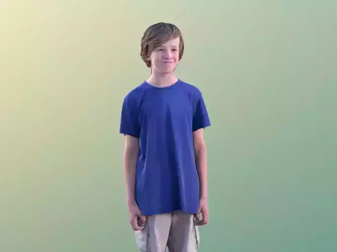 Tim 10199 - Smiling Teenie Low-poly 3D model