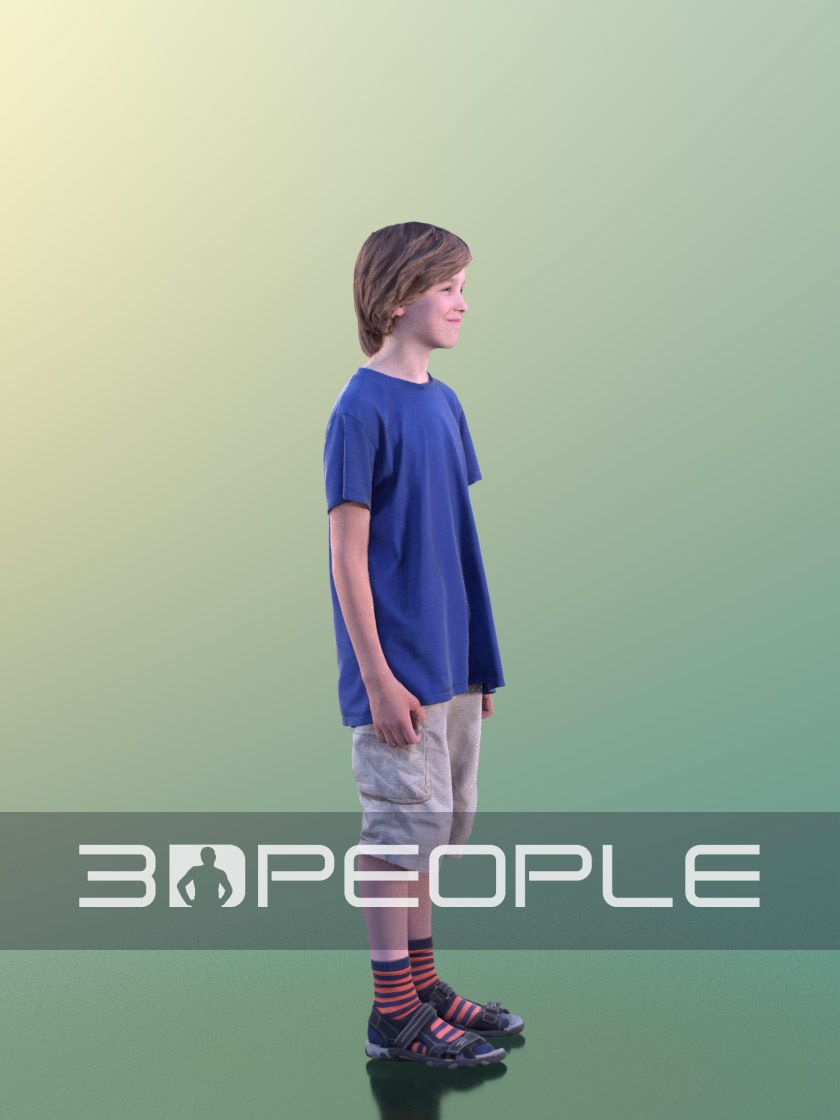 Tim 10199 - Smiling Teenie Low-poly 3D model_4