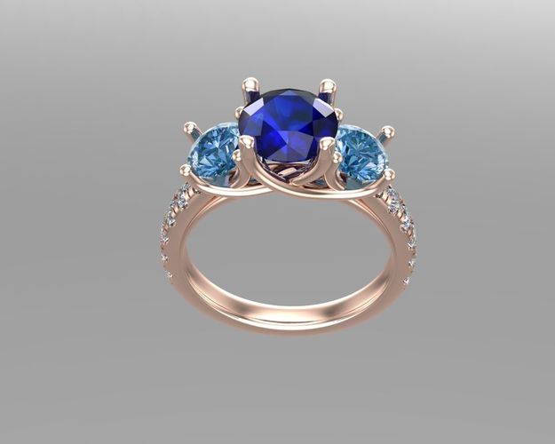 Three stones rings NN136 3D print model