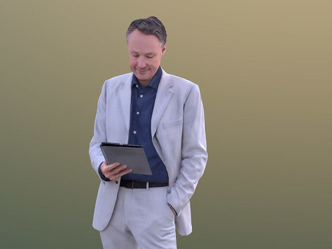 Carlos 10202 - Tablet Business Man Low-poly 3D model