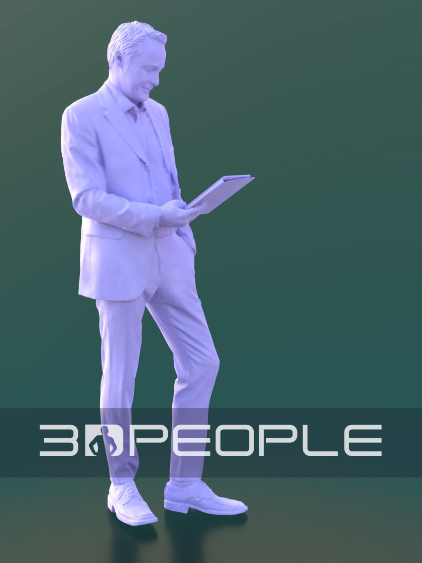 Carlos 10202 - Tablet Business Man Low-poly 3D model_6