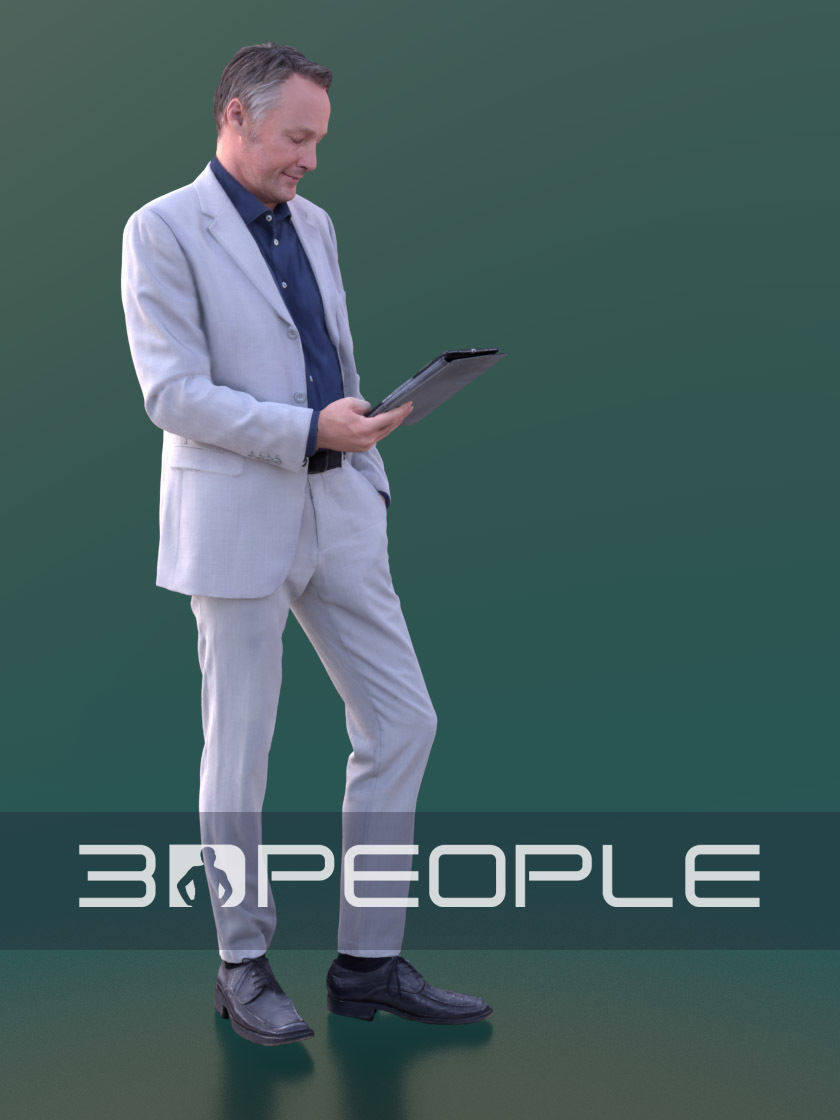 Carlos 10202 - Tablet Business Man Low-poly 3D model_4