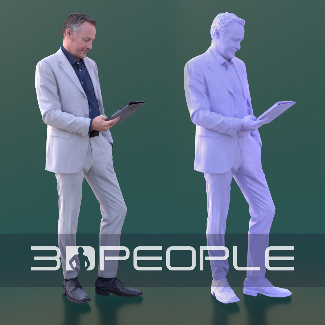 Carlos 10202 - Tablet Business Man Low-poly 3D model_2