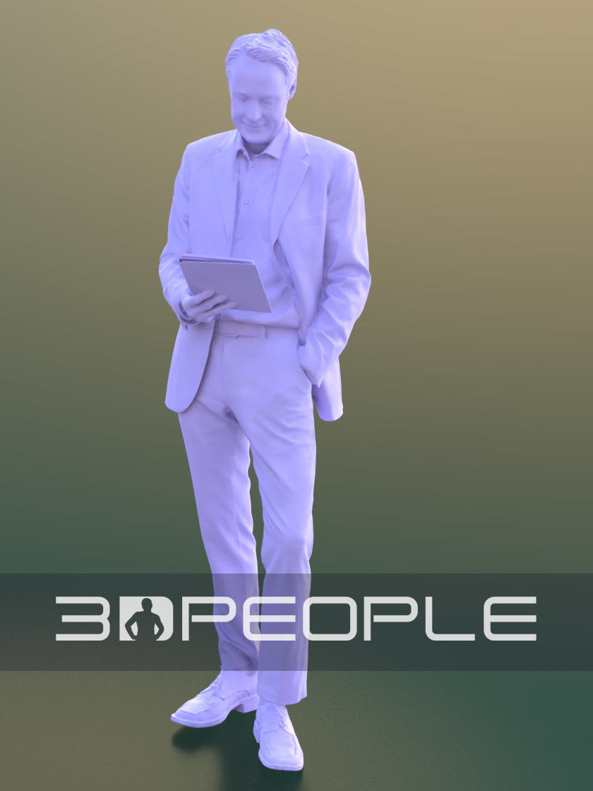 Carlos 10202 - Tablet Business Man Low-poly 3D model_5