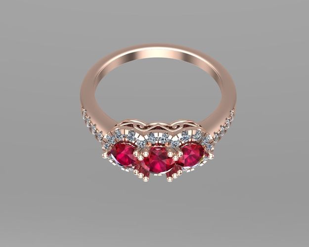 Three stones rings NN137 3D print model