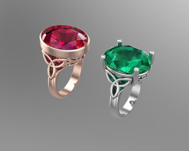 Oval diamond rings NN138 3D print model