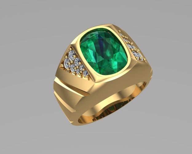 Cushion diamond gold rings NN140 3D print model