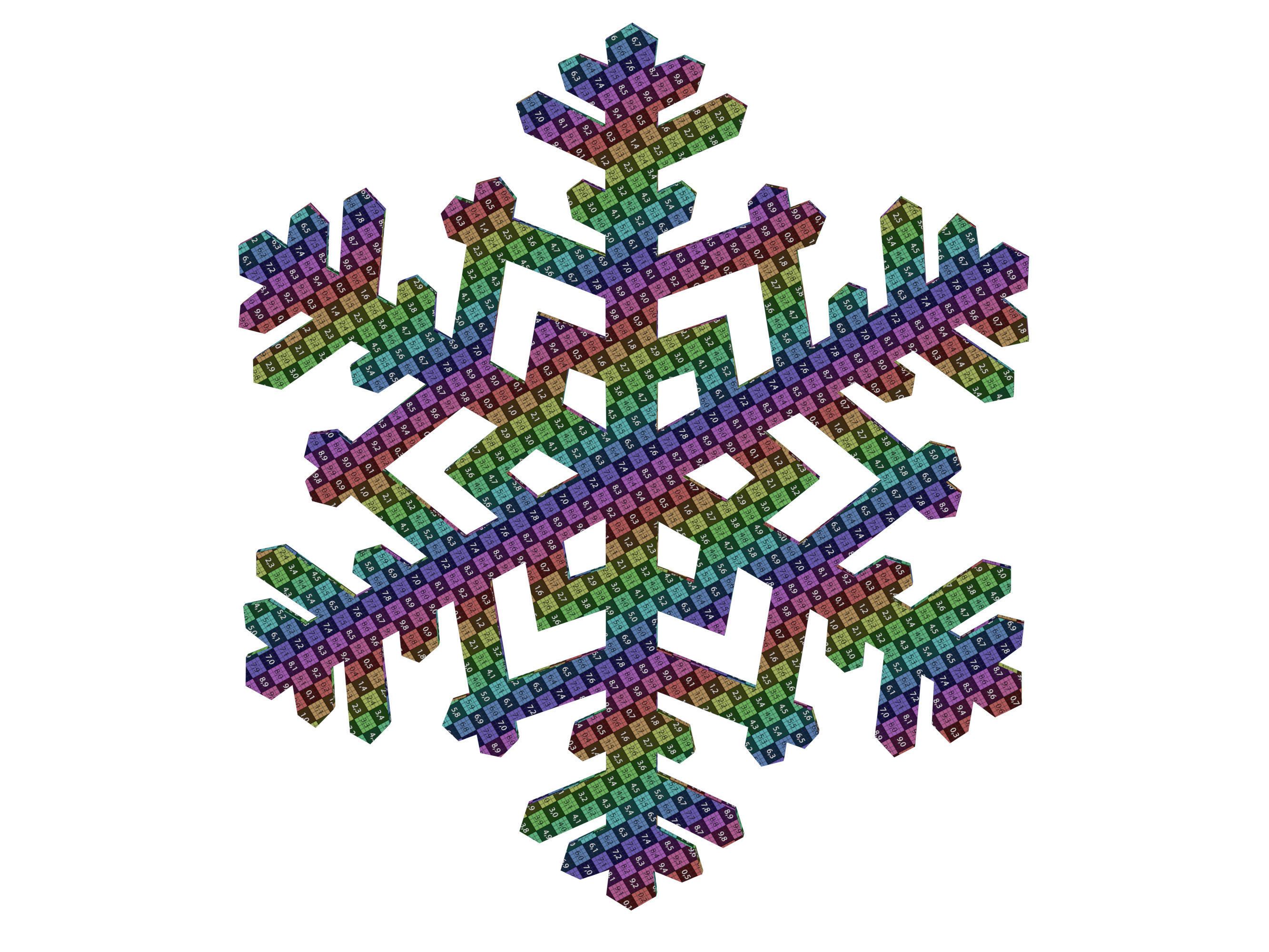 wood snowflake 3D model_5