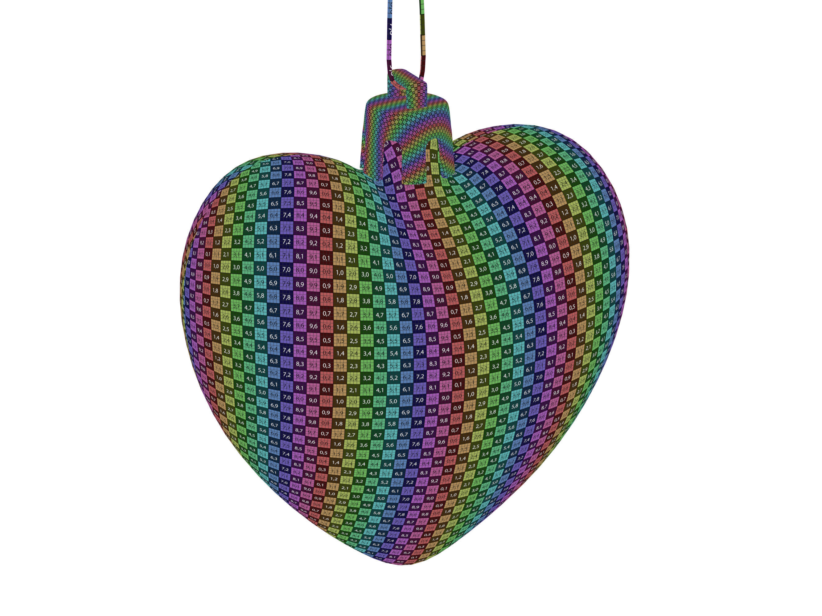 Christmas heart decor 3D model_4