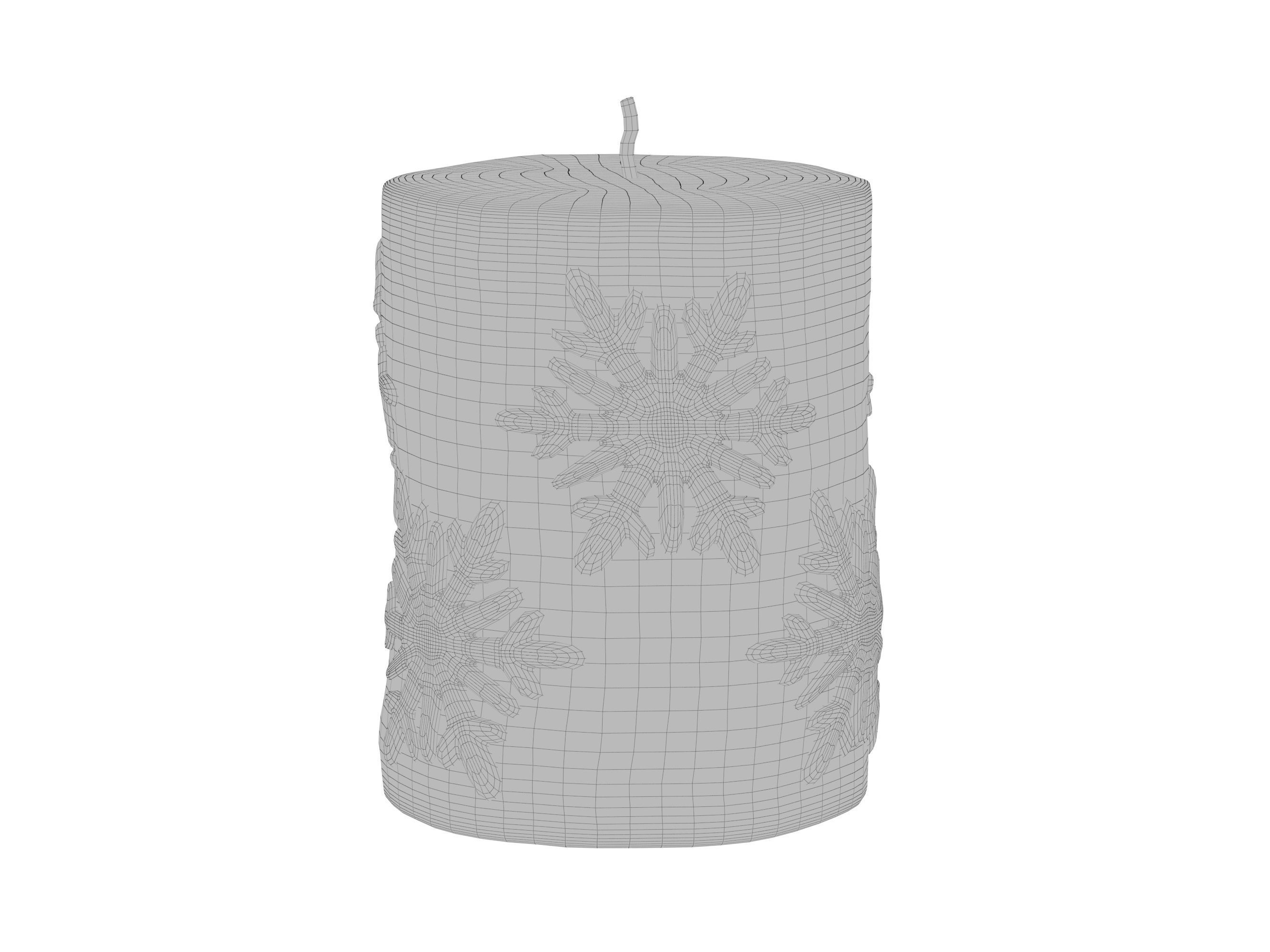 Christmas candle small 3D model_2