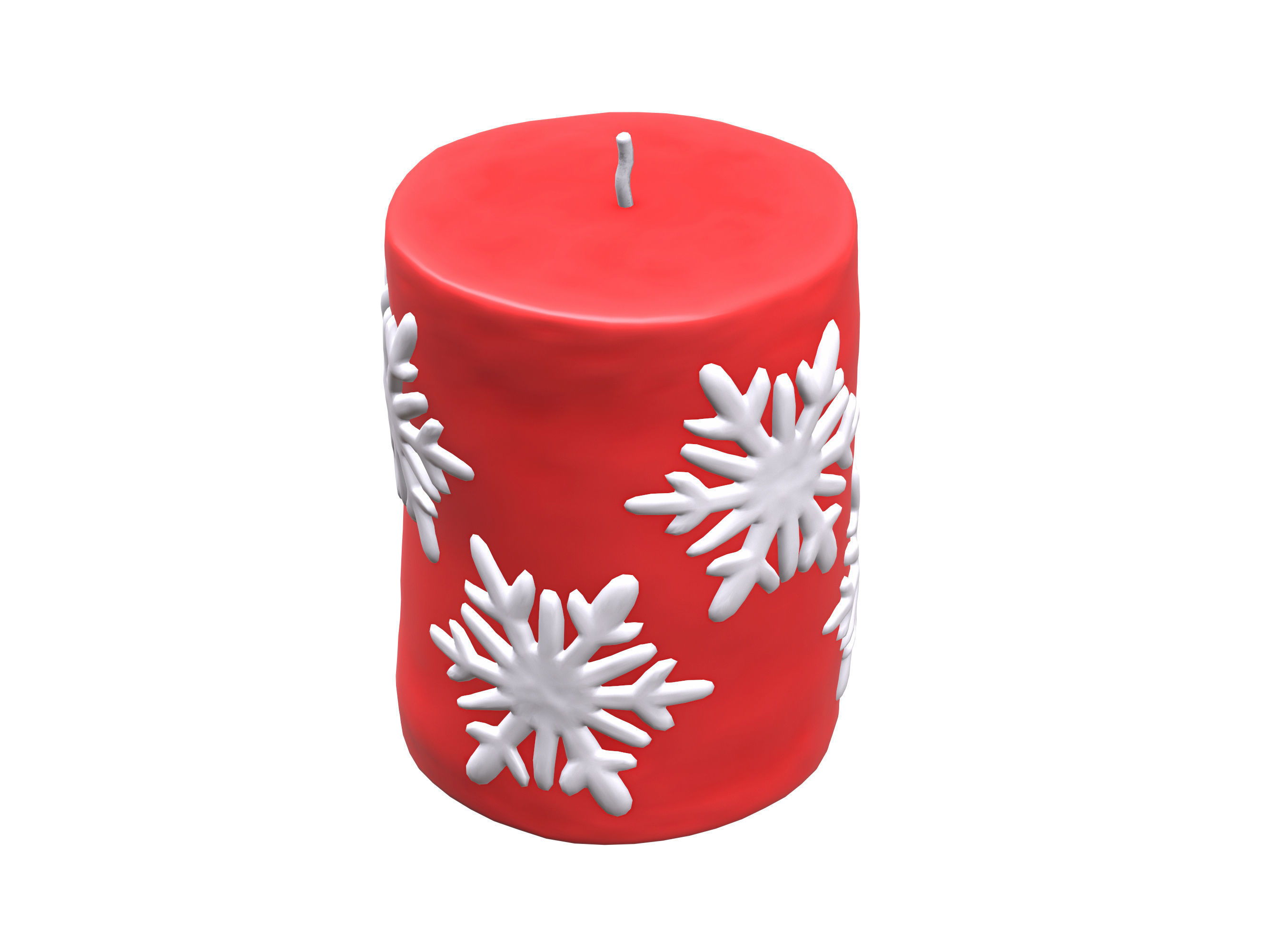 Christmas candle small 3D model_1