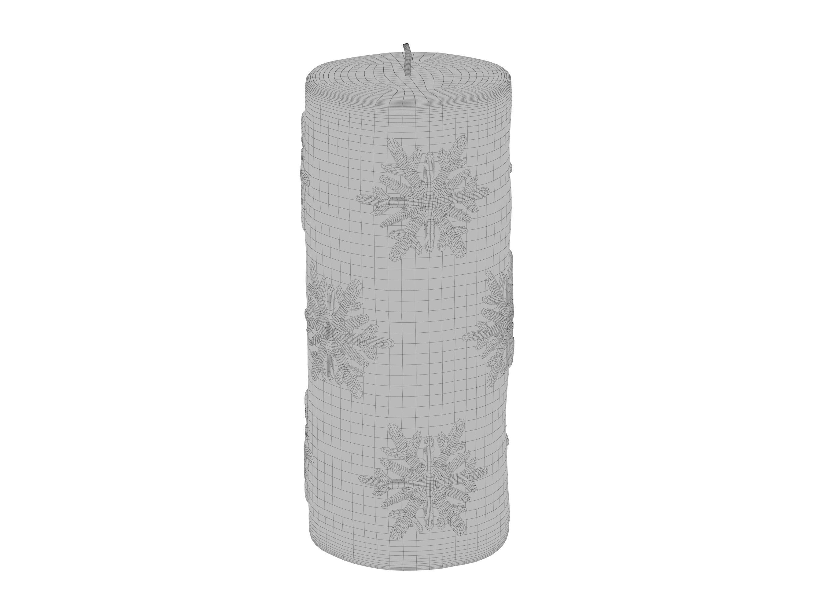 Christmas candle large 3D model_3