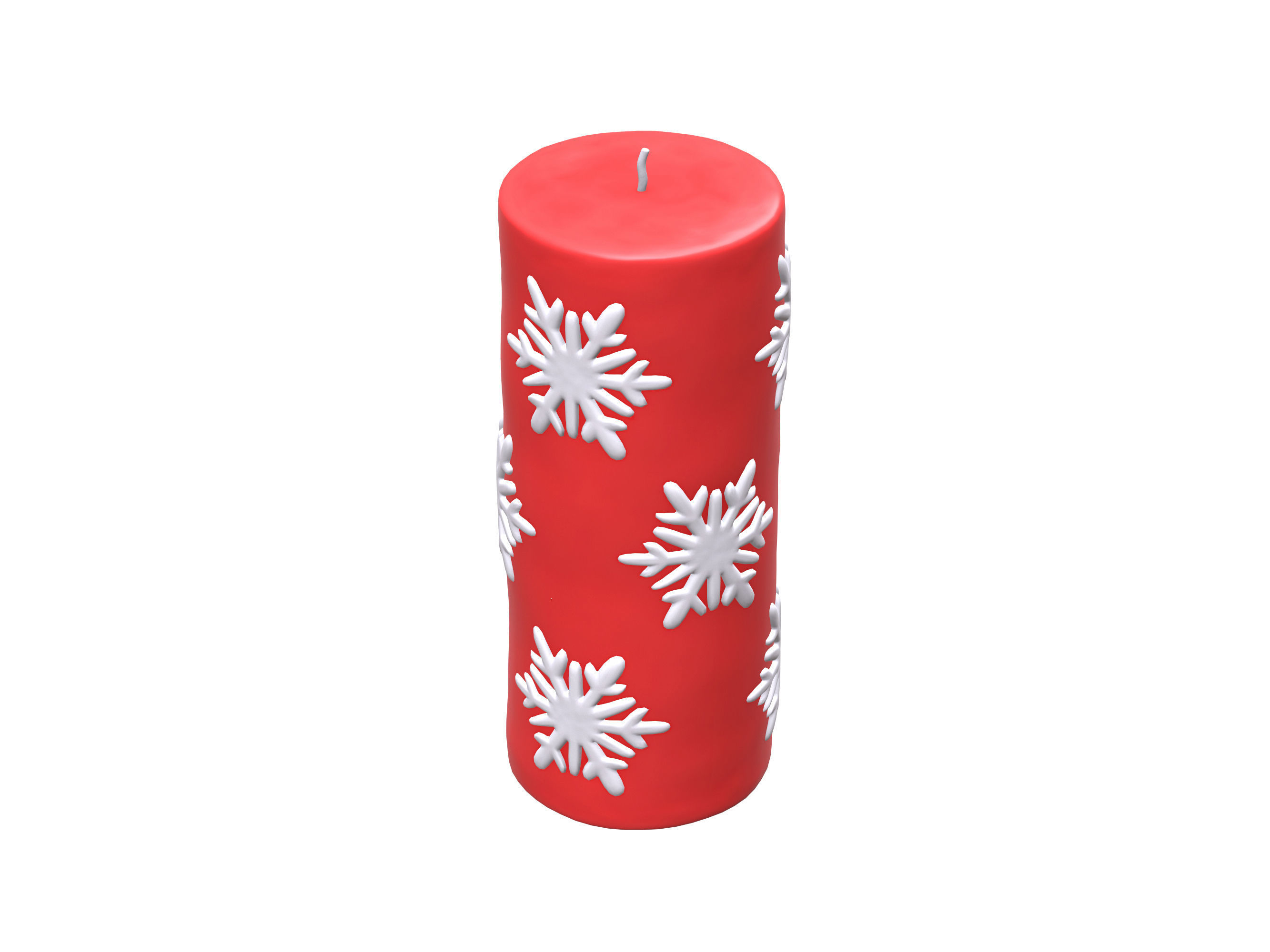 Christmas candle large 3D model_1