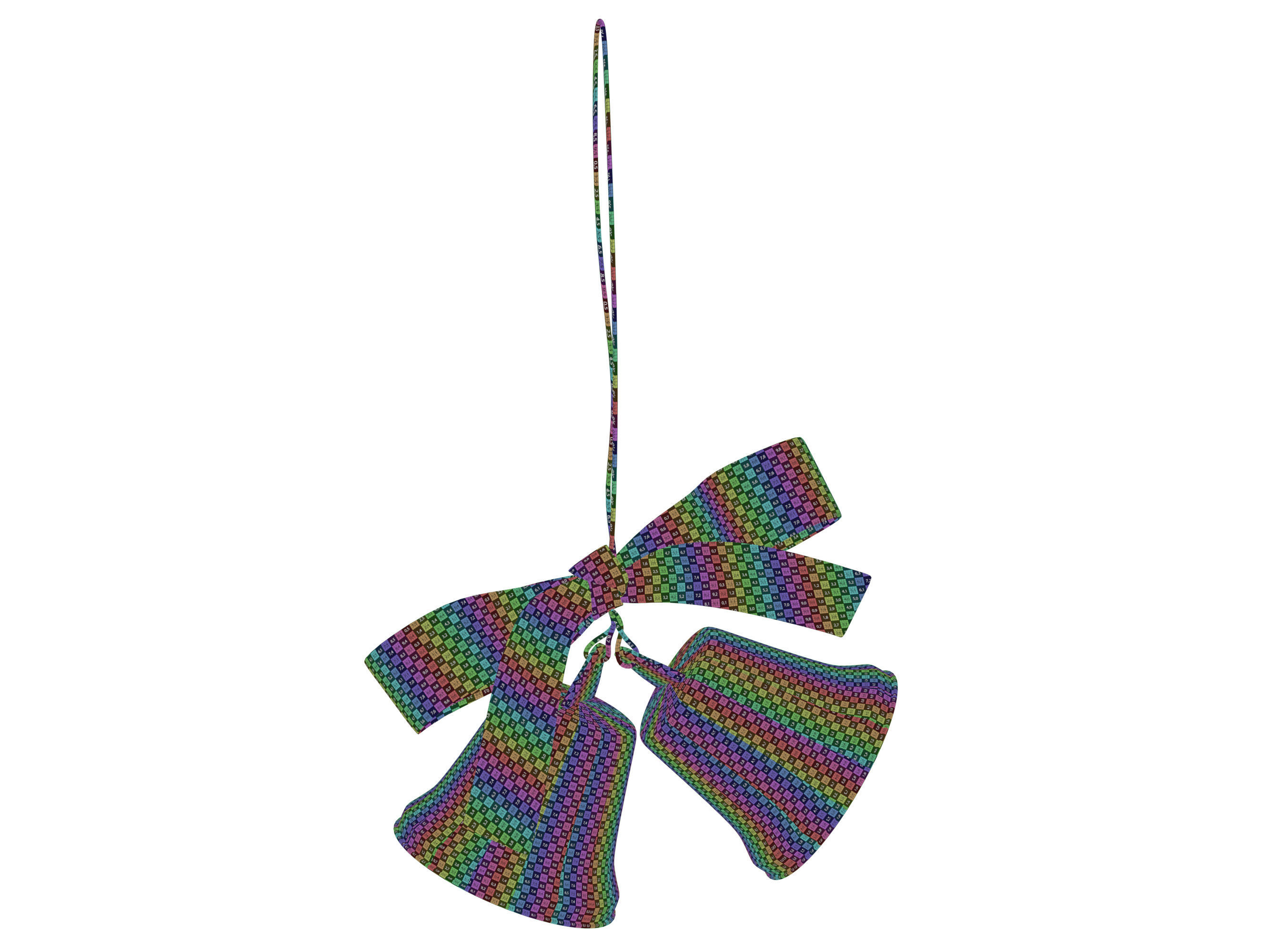 bells with bow 3D model_4
