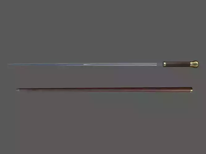 Swordstick sword Low-poly 3D model