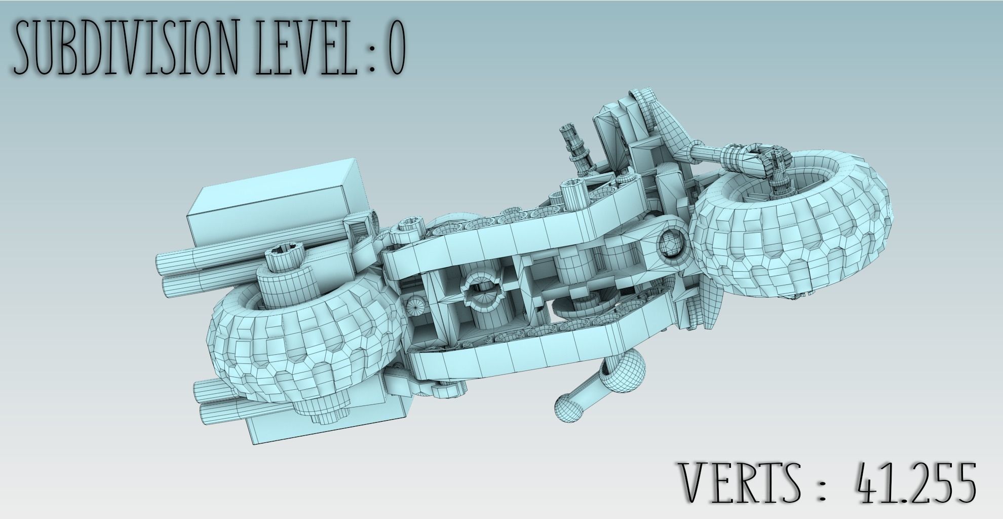 Lego Police Motorcycle  Low-poly 3D model_6