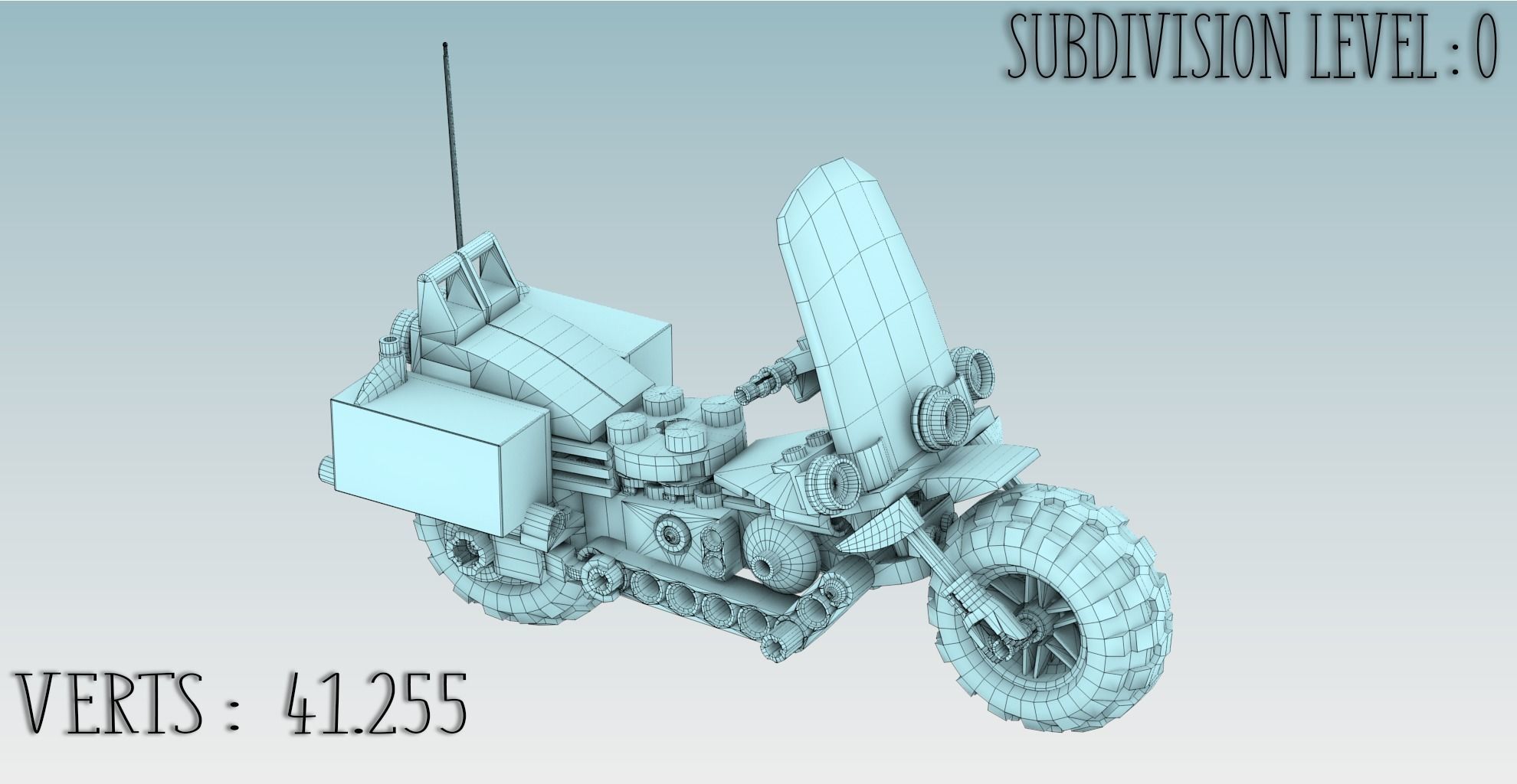 Lego Police Motorcycle  Low-poly 3D model_4