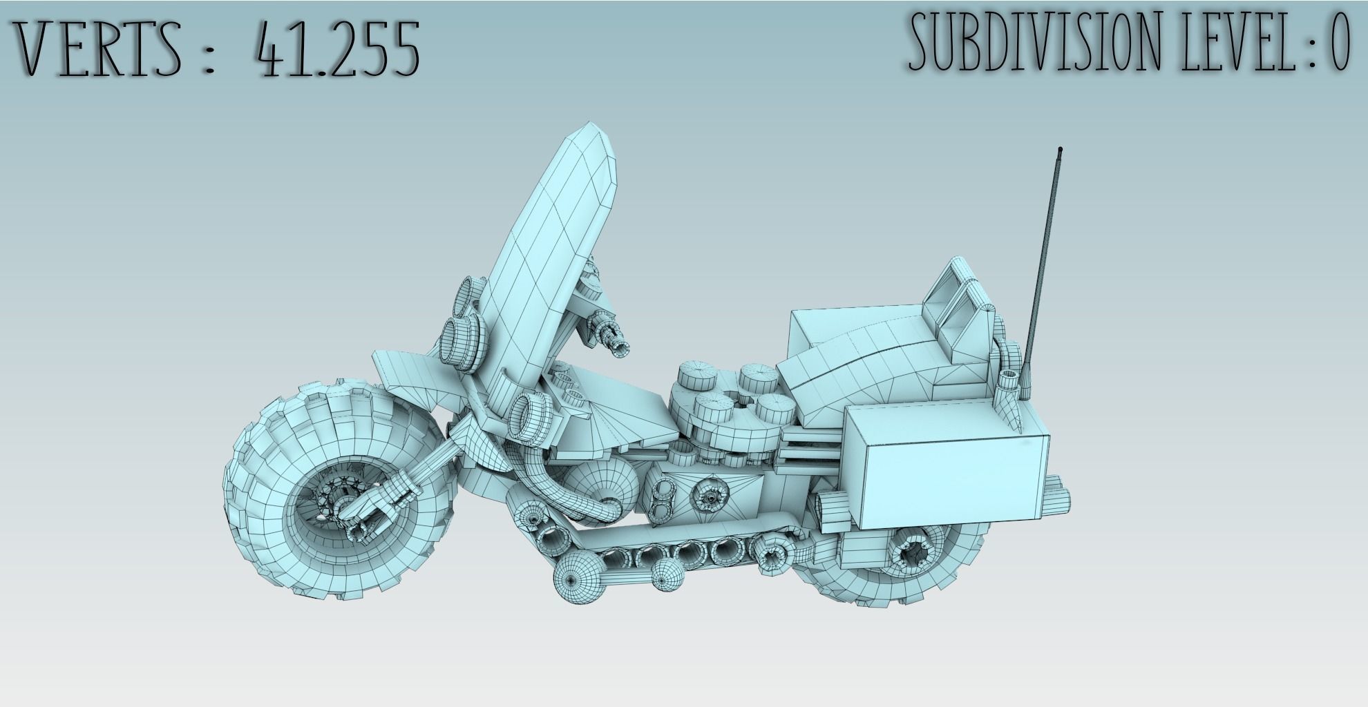 Lego Police Motorcycle  Low-poly 3D model_3