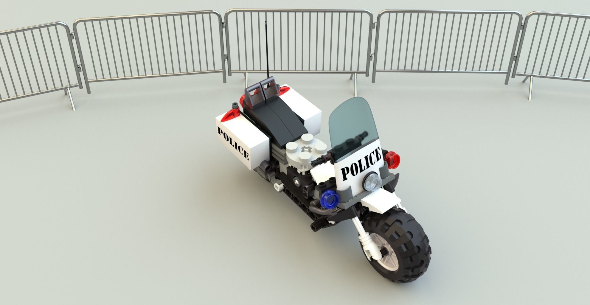Lego Police Motorcycle  Low-poly 3D model_2