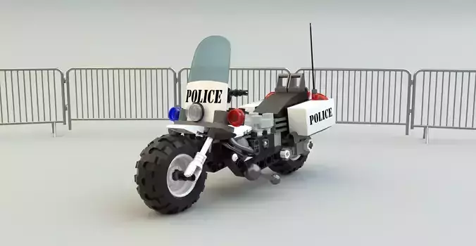 Lego Police Motorcycle  Low-poly 3D model
