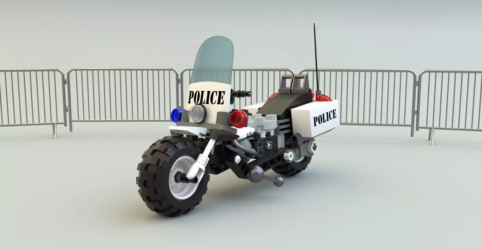 Lego Police Motorcycle  Low-poly 3D model_0