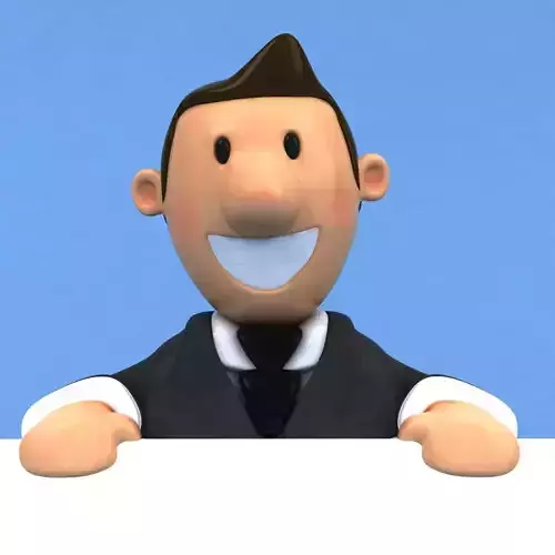 Fun businessman 3D model