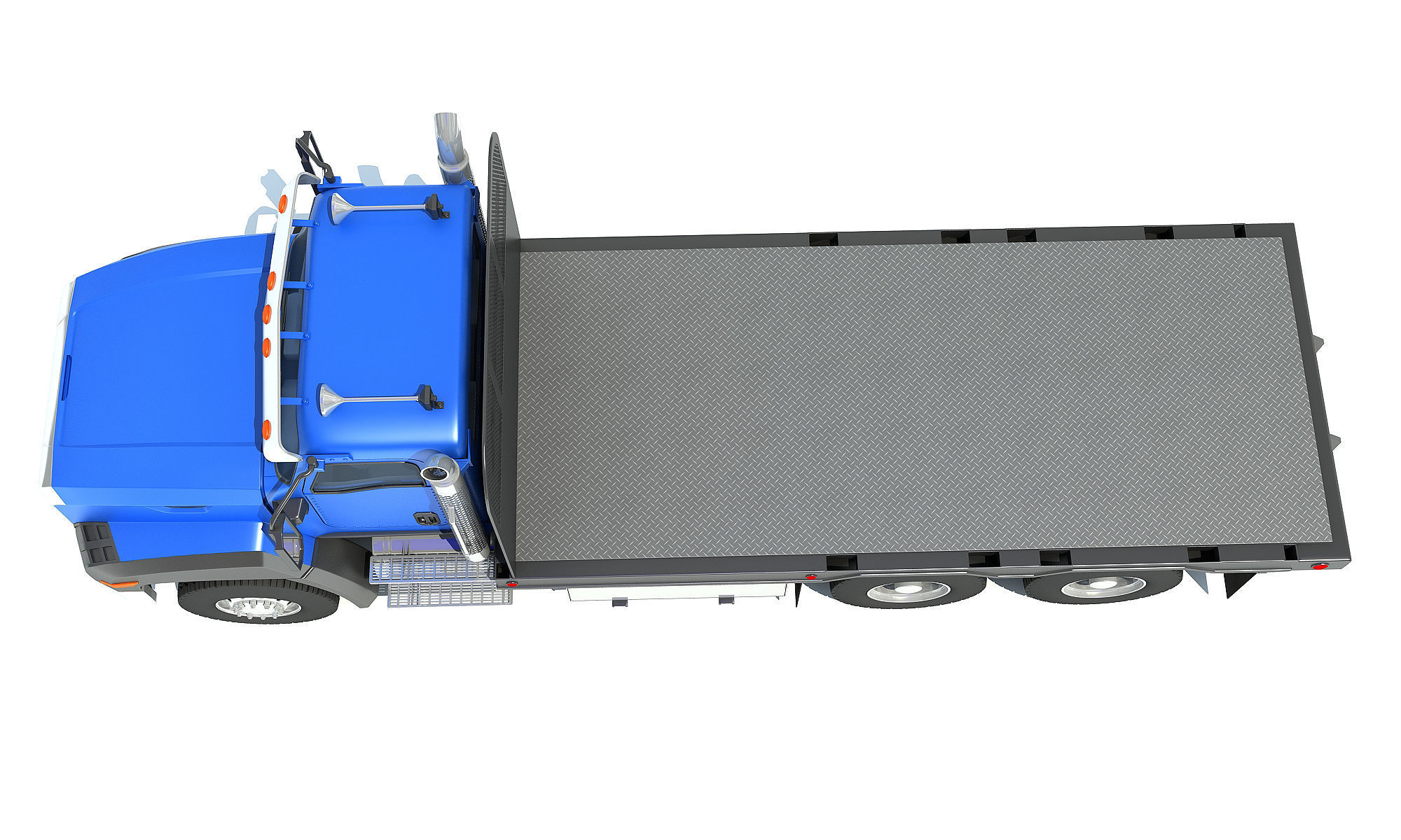 Flatbed Truck 3D model_10