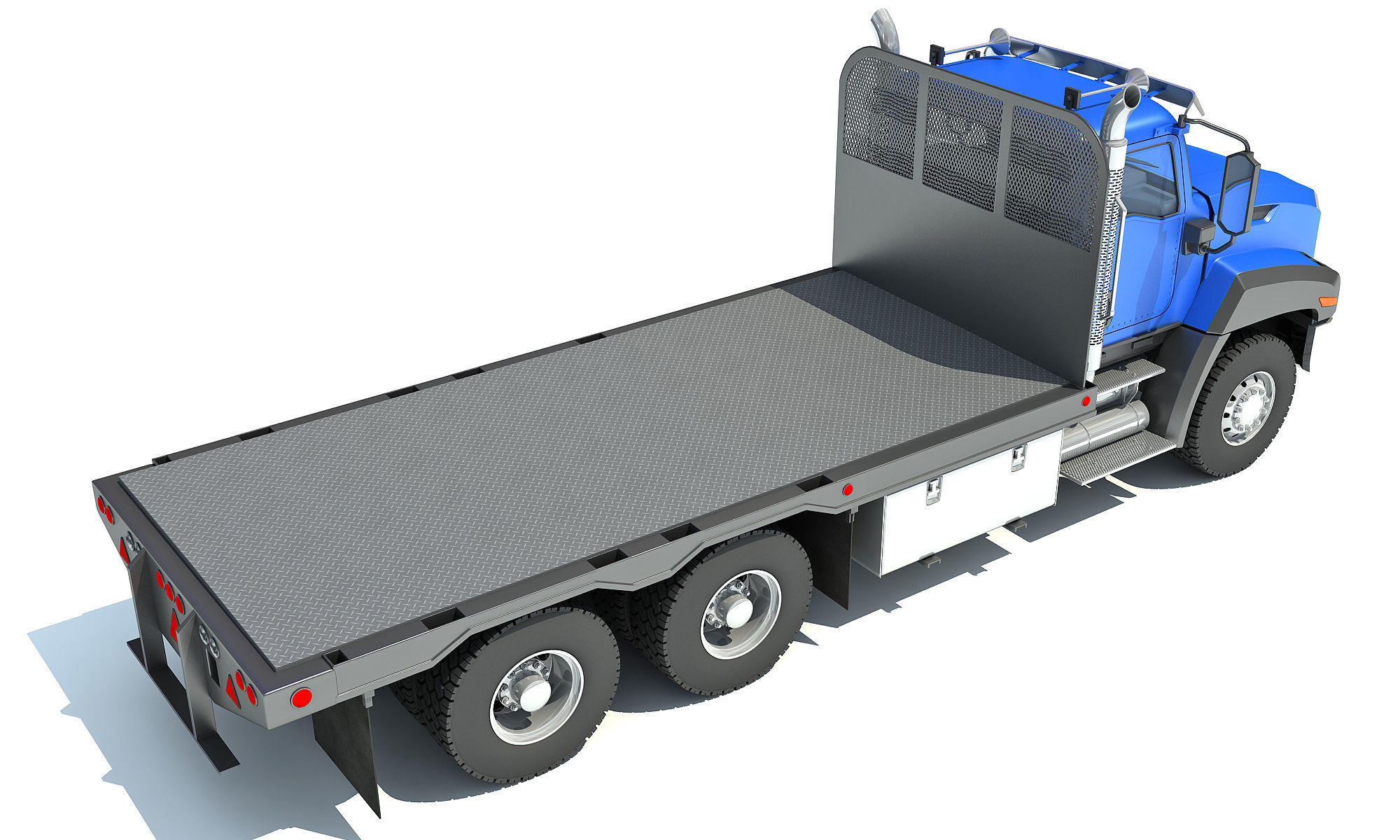 Flatbed Truck 3D model_8