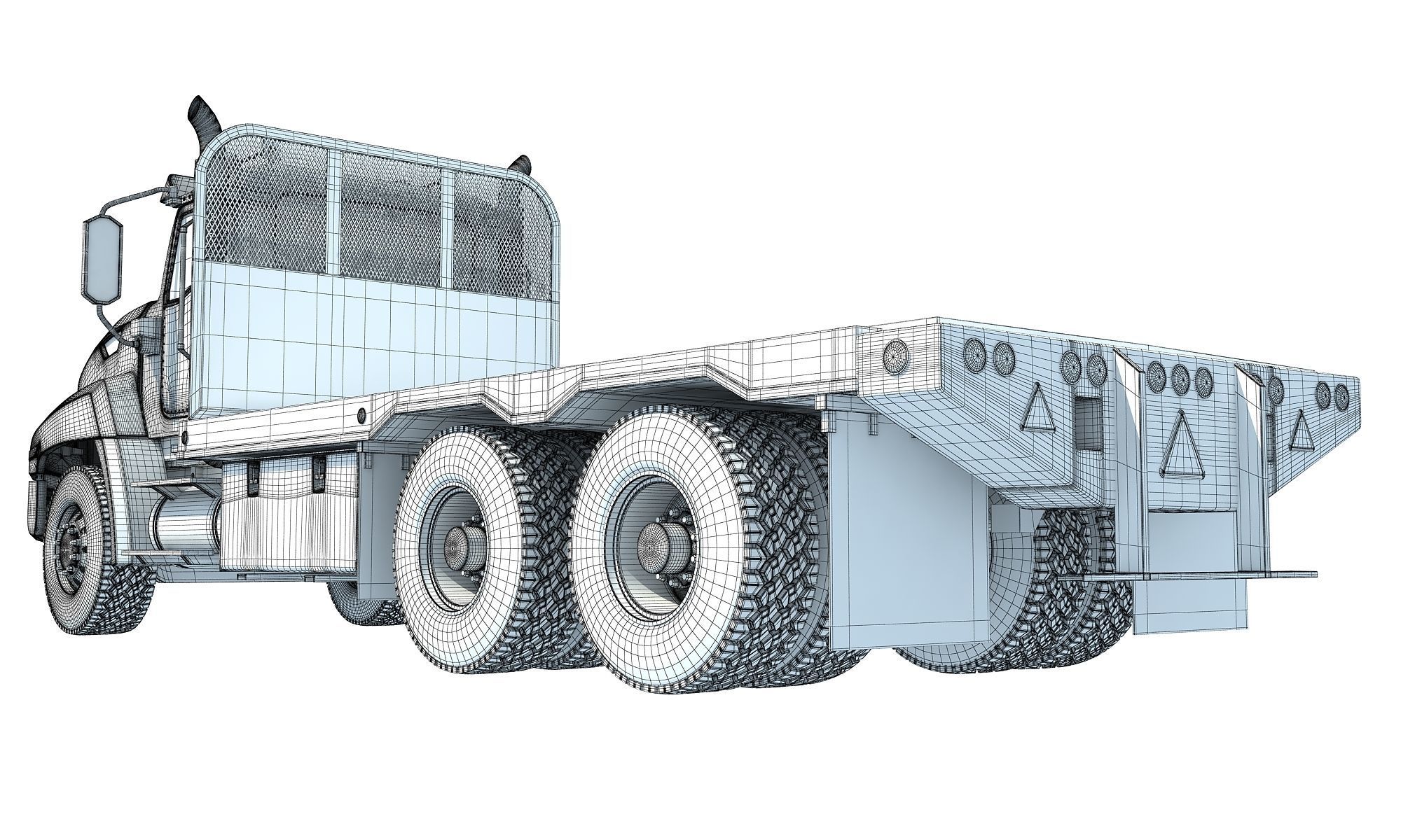 Flatbed Truck 3D model_16