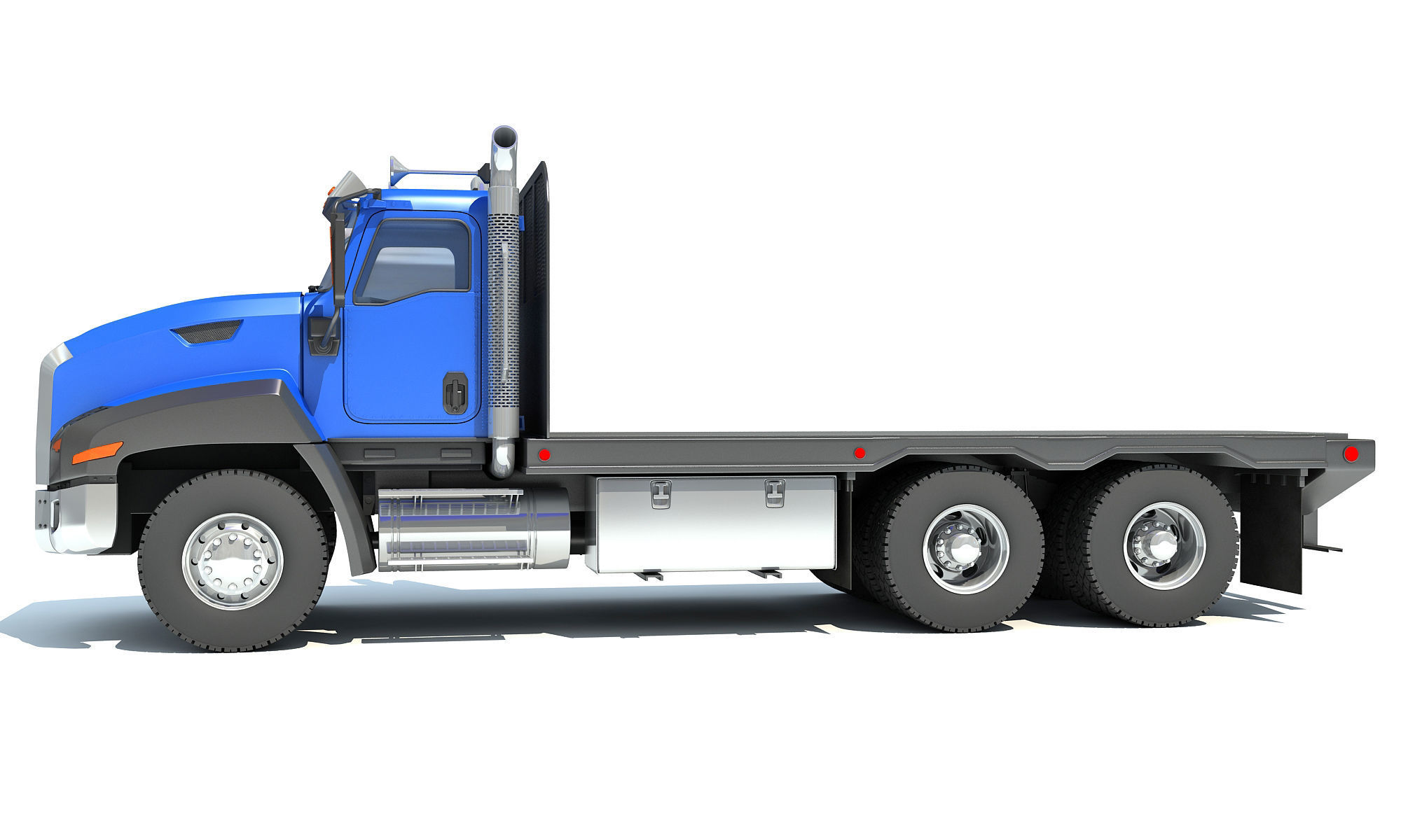 Flatbed Truck 3D model_2